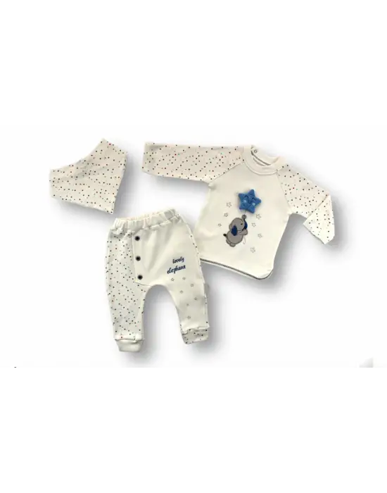 Trend Nakışlı Uzun Kollu Erkek Bebek Takımı