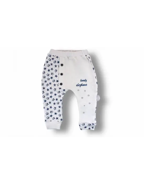 Zarif Nakışlı Bandajlı 3lü Erkek Bebek Takımı