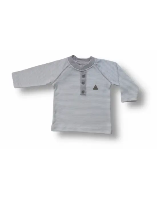 Modern Melanj Uzun Kollu Erkek Bebek Takımı Mavi