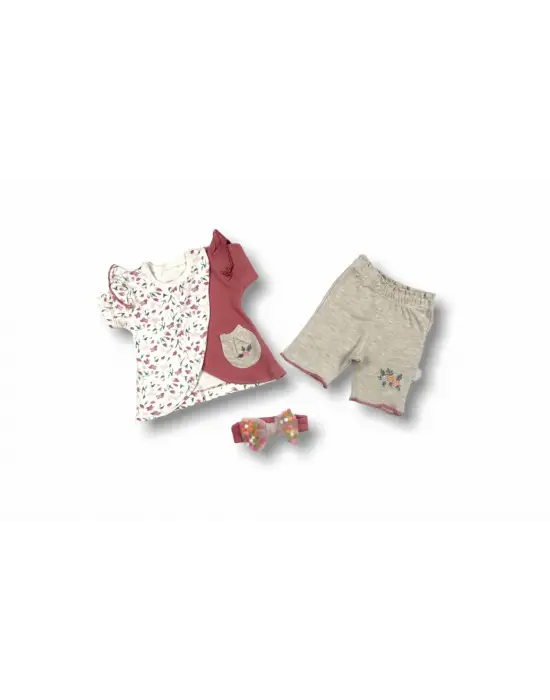 Şık Melek Kız Nakışlı Sweatli Bebek Takımı