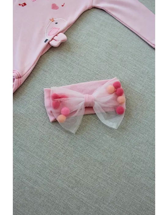 Çarpıcı Şarkıcı Kuşlar Nakışlı Bebek Takımı