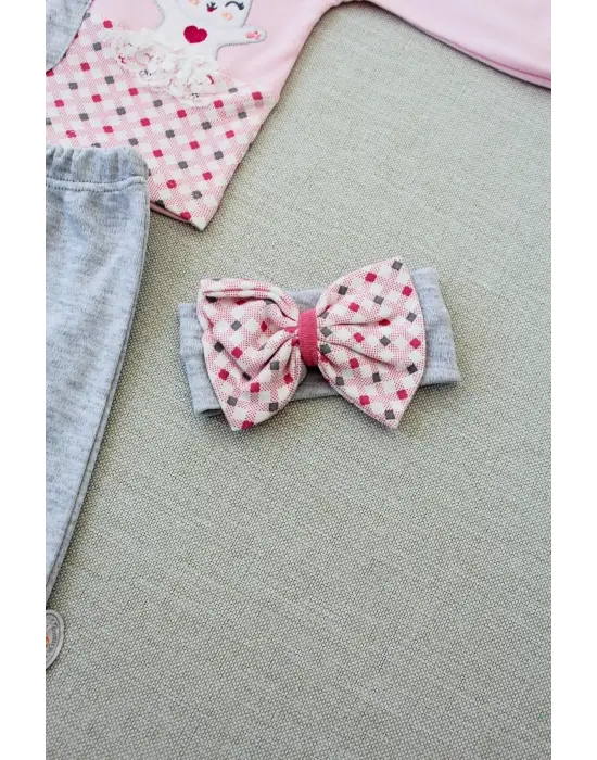 Trend Nakışlı Uzun Kollu Sweatli Kız Bebek Takım