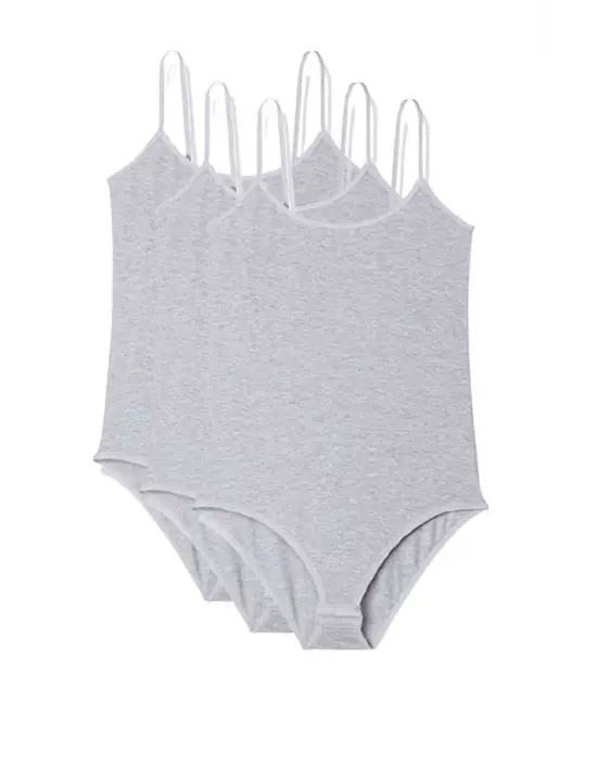 Modern İp Askılı Kadın Çıtçıtlı Body Gray