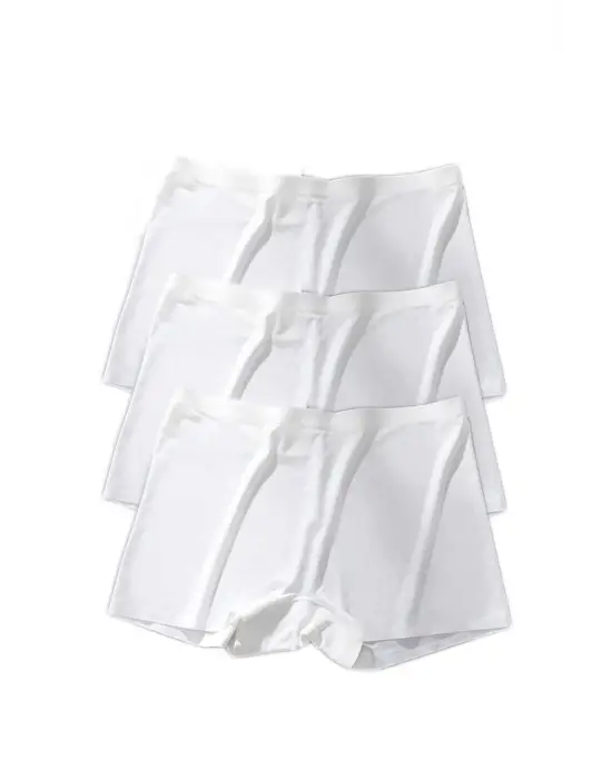 3 Adet Kadın Dikişsiz Görünmez İz Yapmaz Mini Şort Boxer Beyaz