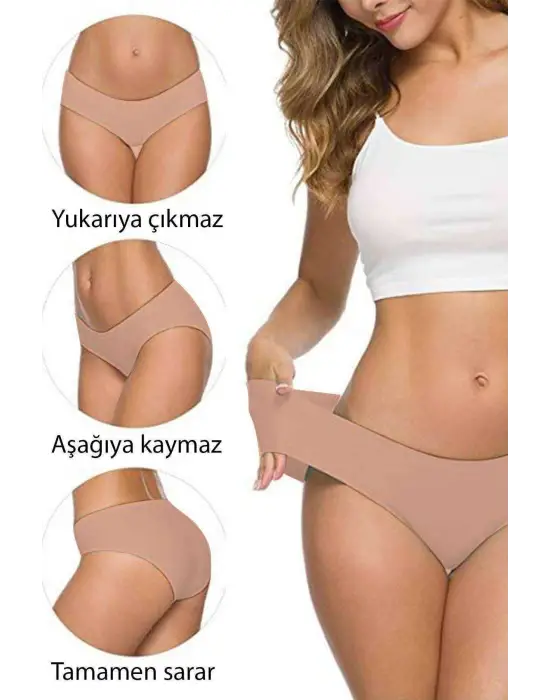 Omarı Esnek Yumuşak Kadın Dikişsiz Lazer Kırpma Külot