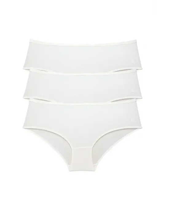 3 Adet Kadın Yüksek Bel   Külot Krem