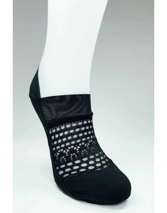 Omarı Transparan Desenli Kadın Fantezi Babet Çorap Seti