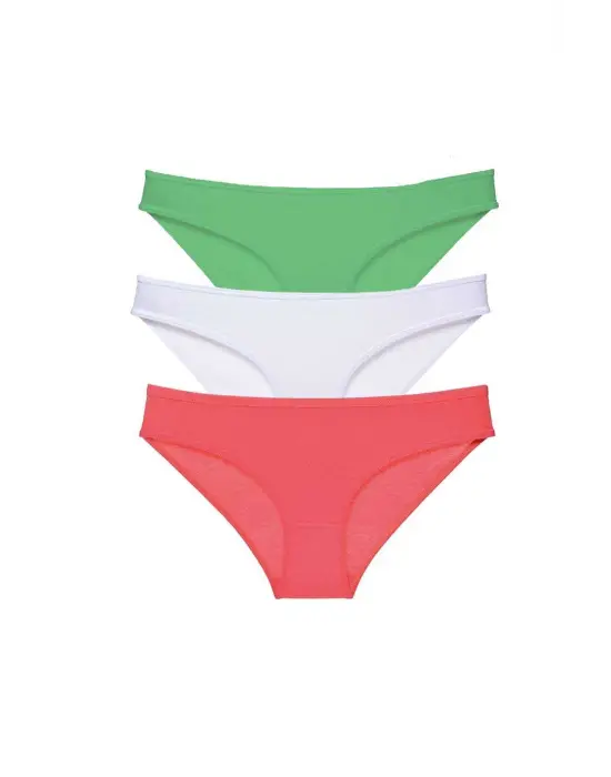 Çarpıcı 3 Parça Likralı Kadın Slip Külot Seti