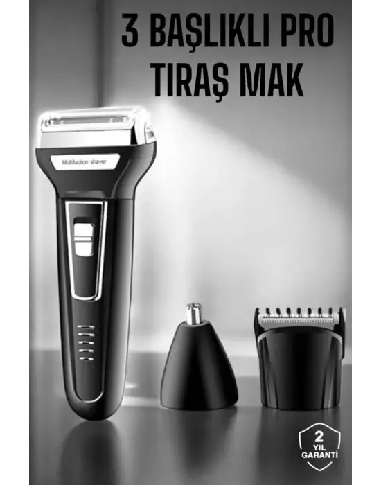 3 Başlıklı Kulak Ve Burun Tıraş Makinesi Erkeklere Özel