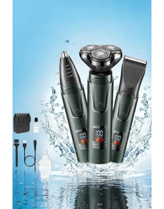 3 Başlıklı Profesyonel Saç Ve Sakal Bakım Seti Vücut, Burun Ve Kulak Tüy Alma