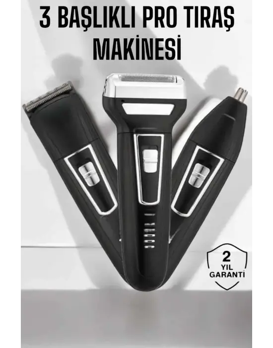 3 Başlıklı Profesyonel Tıraş Makinesi