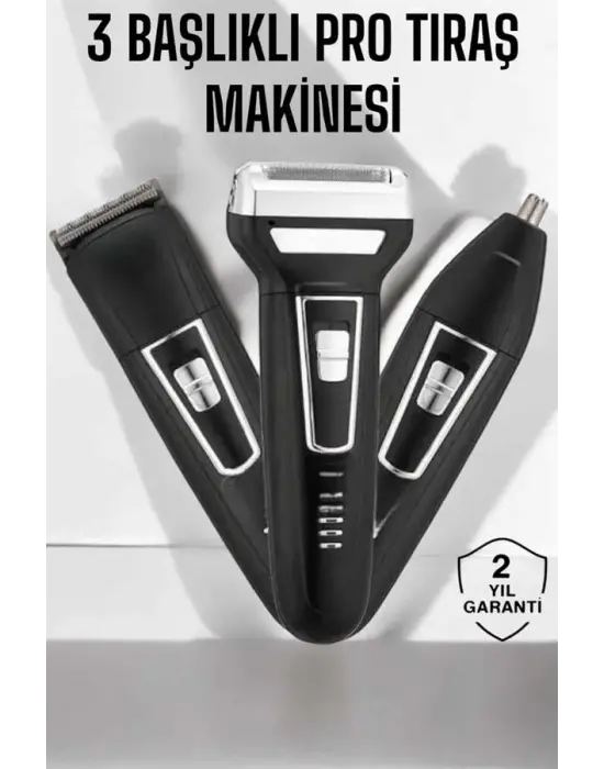 3 Başlıklı Profesyonel Tıraş Makinesi