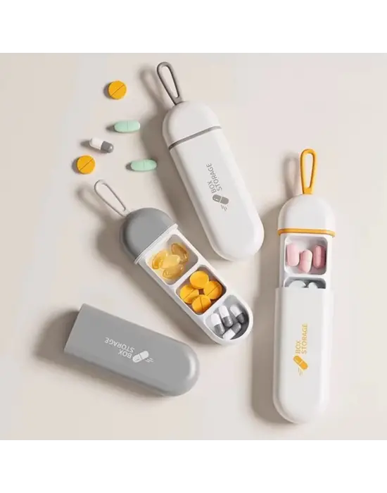 3 Bölmeli Taşınabilir Seyahat Tipi Hap Saklama Kutusu İlaç Saklama Kutusu