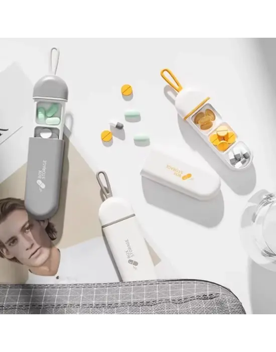 3 Bölmeli Taşınabilir Seyahat Tipi Hap Saklama Kutusu İlaç Saklama Kutusu