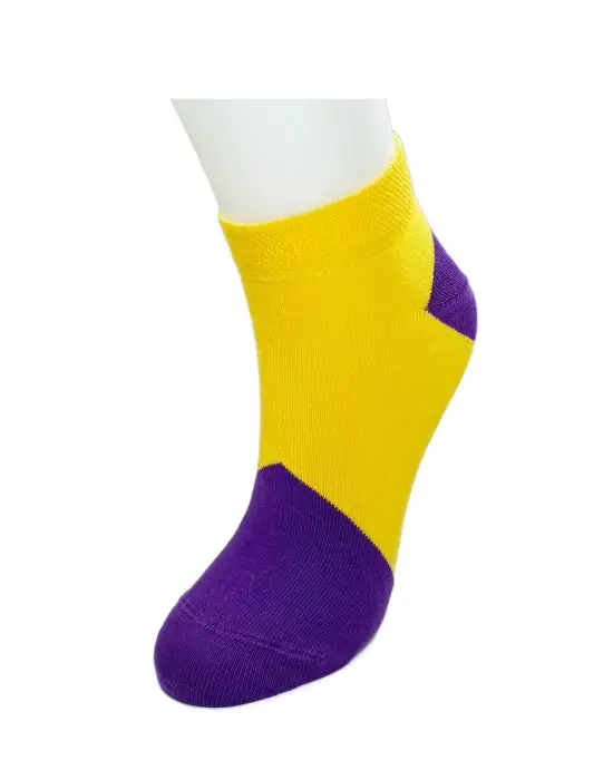 Omarı Renkli Geometrik Desenli Kadın Bilek Çorap Seti