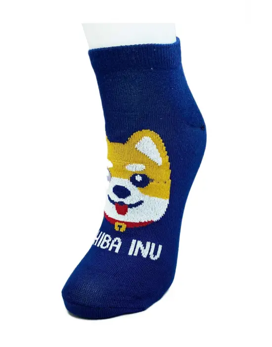 Omarı Sevimli Köpek Desenli Kadın Bilek Çorapları