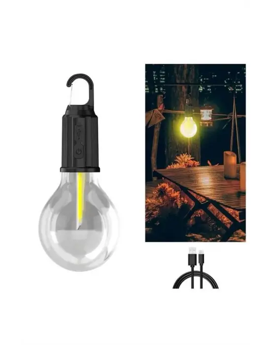 3 Farklı Mod Ledli Şarjlı Asma Kancalı Kamp Lambası Taşınabilir Ampul