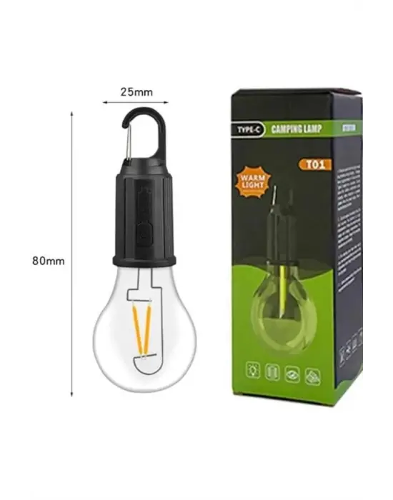 3 Farklı Mod Ledli Şarjlı Asma Kancalı Kamp Lambası Taşınabilir Ampul