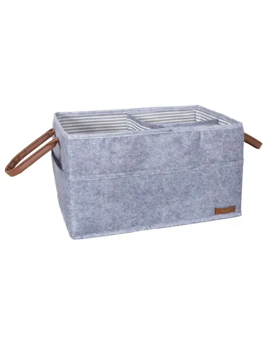 Omarı Çok Amaçlı Deri Organizer Kutu Keçe Sepet