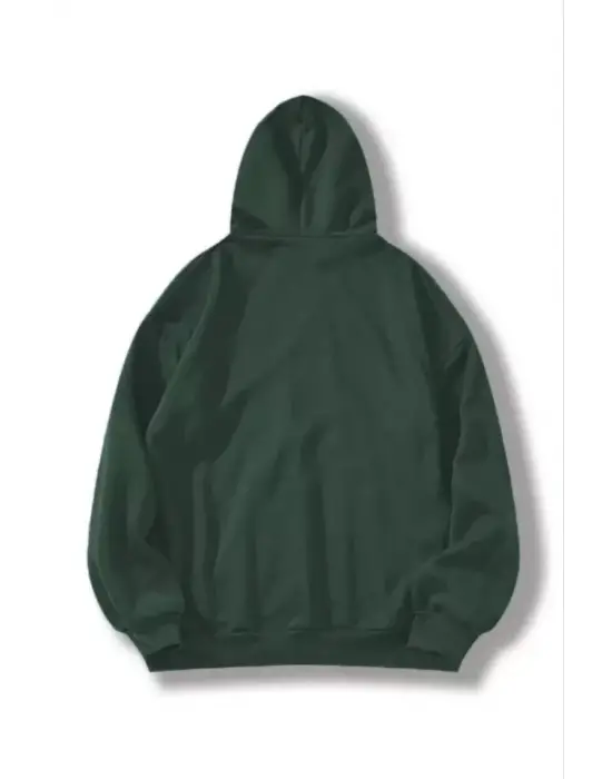 Omarı Rahat ve Tarz Unisex Kapşonlu Sweatshirt - Haki