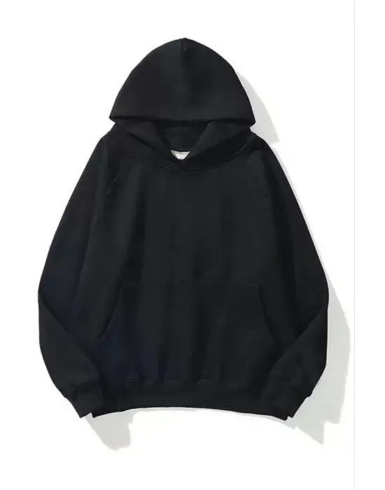 Siyah Unisex Kapşonlu Sweatshirt