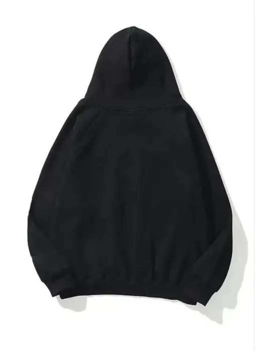 Siyah Unisex Kapşonlu Sweatshirt