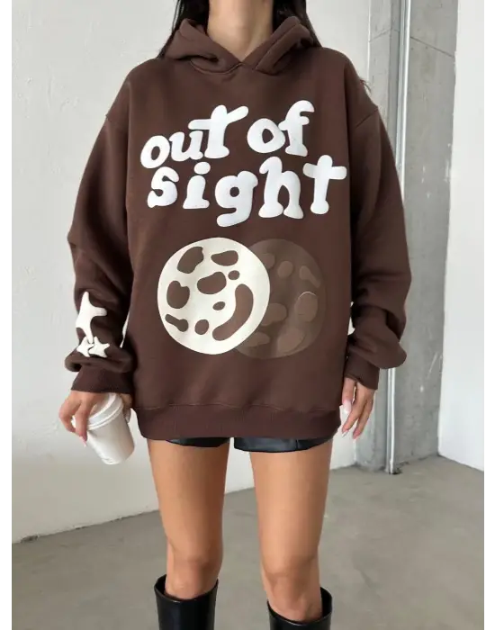 Kahve Oversize Sweat Kadın Giyim