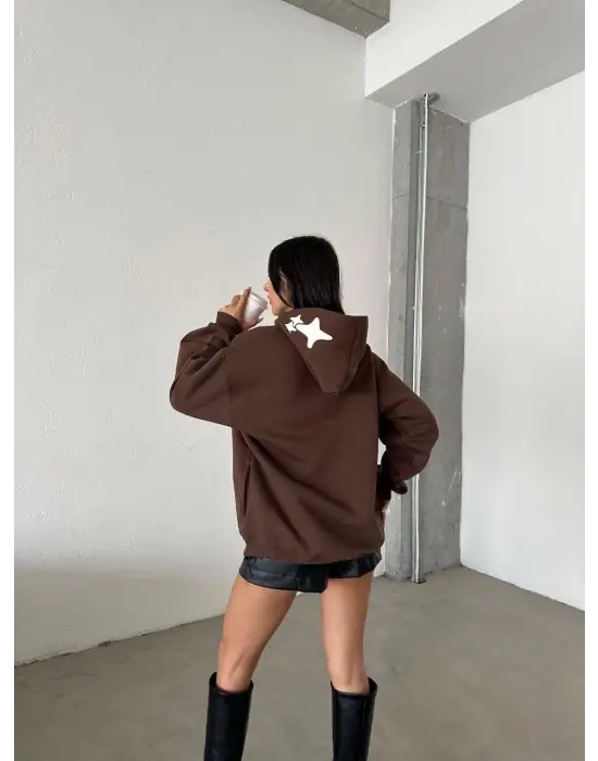 Kahve Oversize Sweat Kadın Giyim