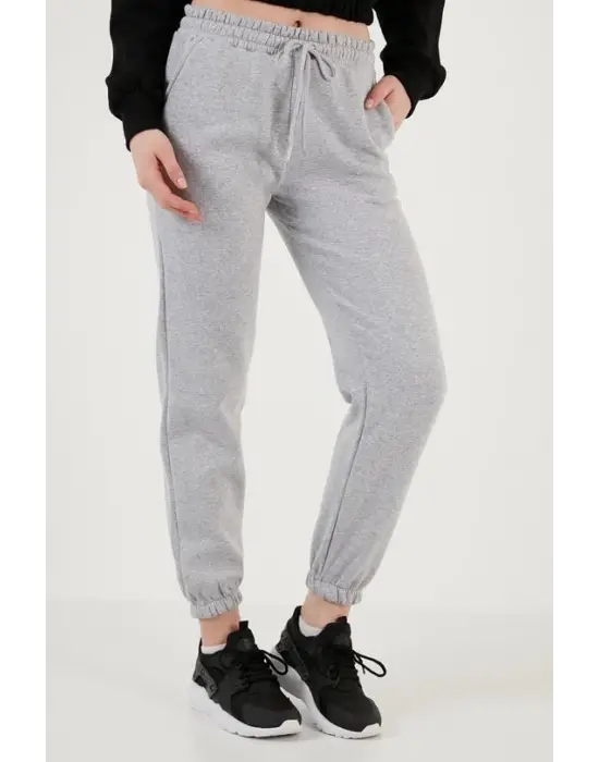 3 iplik şardonlu paça lastikli eşofman gri is001