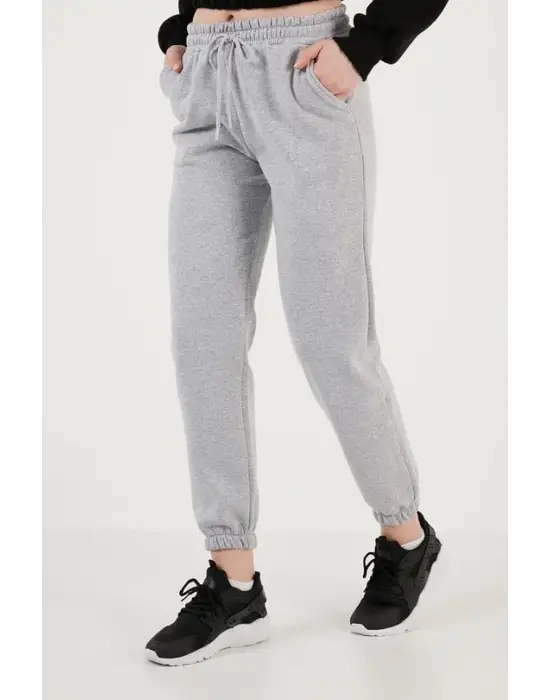 3 iplik şardonlu paça lastikli eşofman gri is001