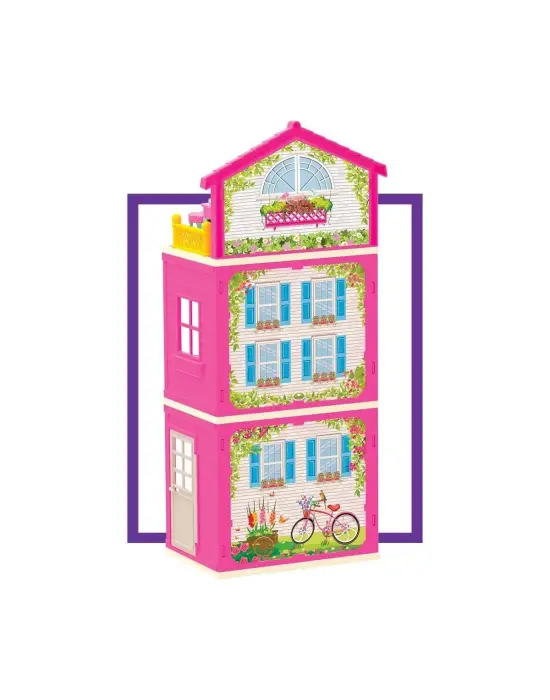 Omarı Üç Katlı Oyuncak Ev - Çocuk Oyun Evi