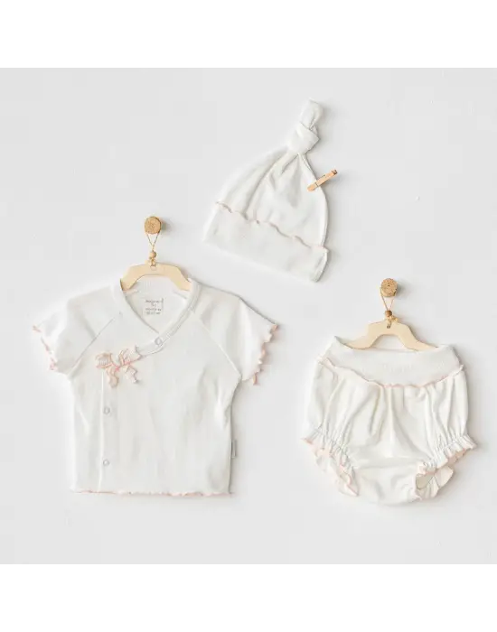3lü Basic Bebe Takım Ekru