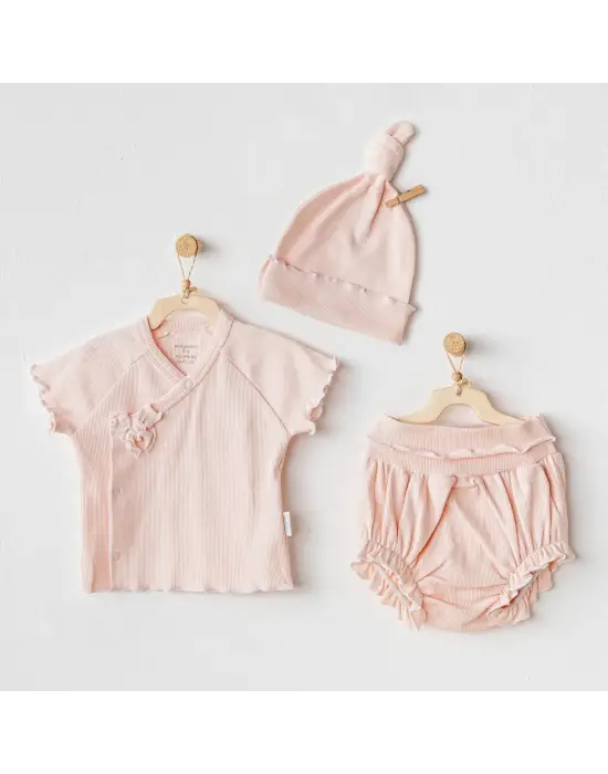 3lü Basic Bebe Takım Salmon