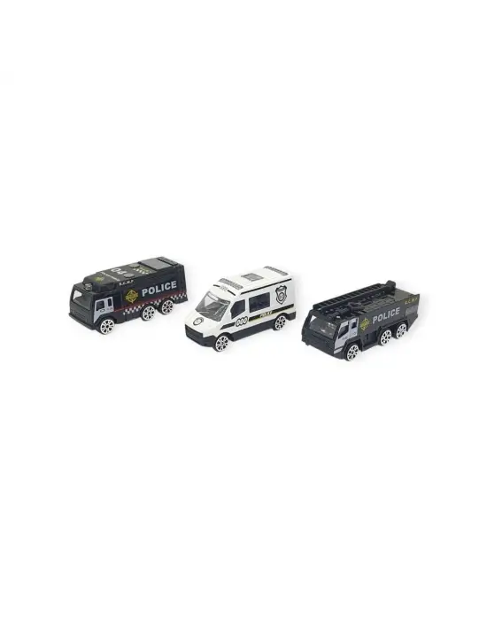 3lü İş Makinaları Road Seti - Die Cast - DS044 - Polis