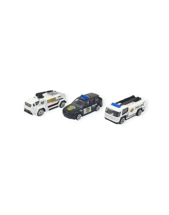 3lü İş Makinaları Road Seti - Die Cast - DS044 - Polis