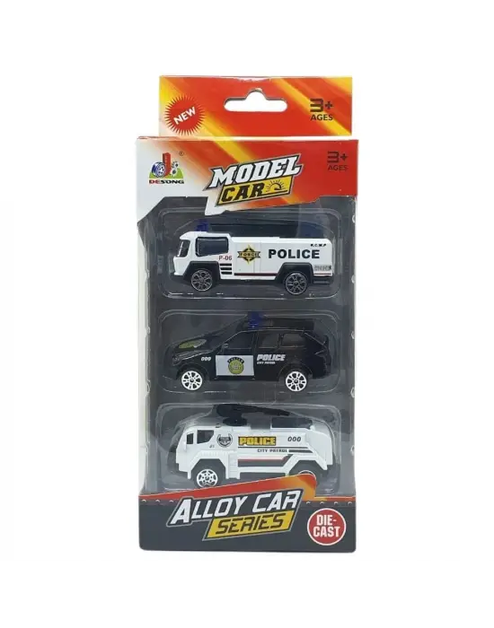 3lü İş Makinaları Road Seti - Die Cast - DS044 - Polis