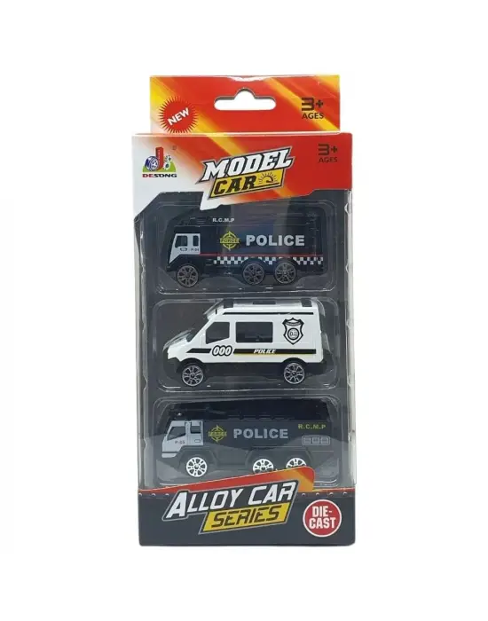 3lü İş Makinaları Road Seti - Die Cast - DS044 - Polis