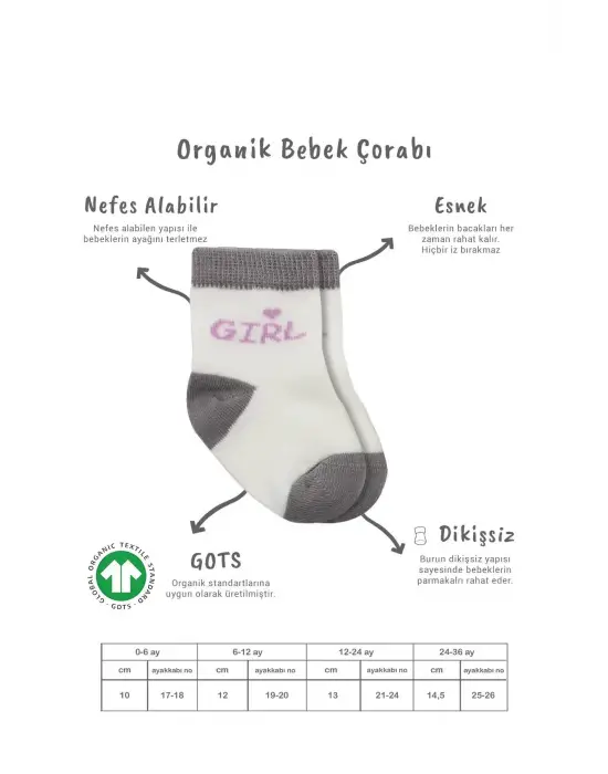 3lü Penye Boy And Girl Soket Çorap Bs10114 Gri