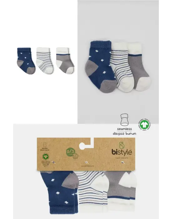 Omarı 3lü Yumuşak Penye Erkek Soket Çorap Seti