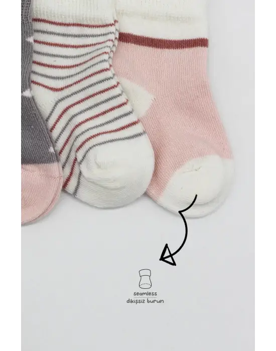 Omarı Penye Kız Çorap Seti Gri Renkli