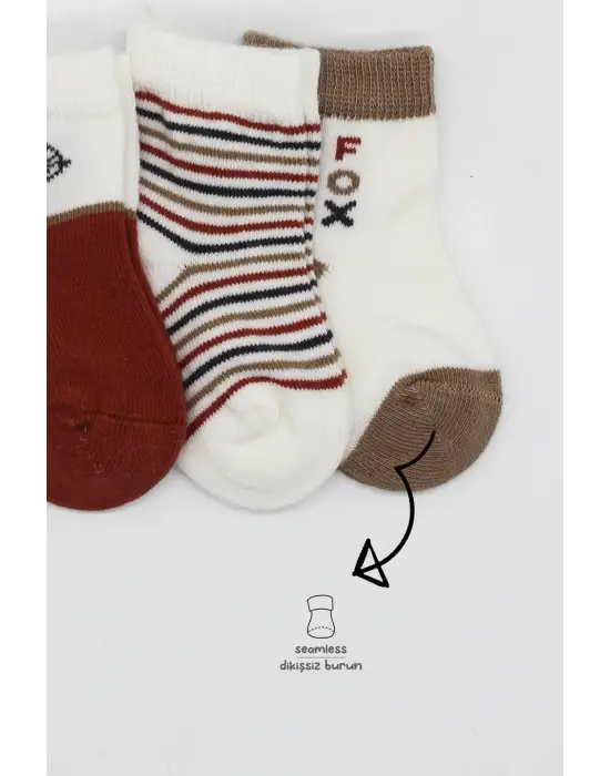 Omarı Yumuşak Penye Çorap Seti Kiremit Rengi