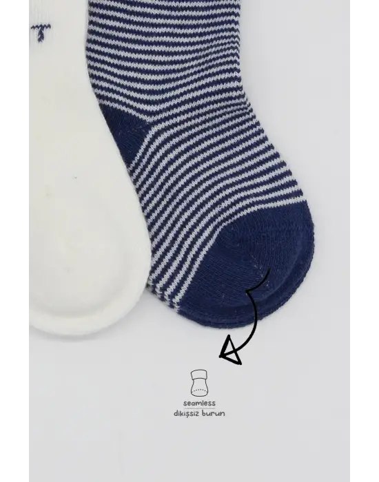 Omarı Rahat ve Şık 3lü Penye Çorap Seti - İndigo