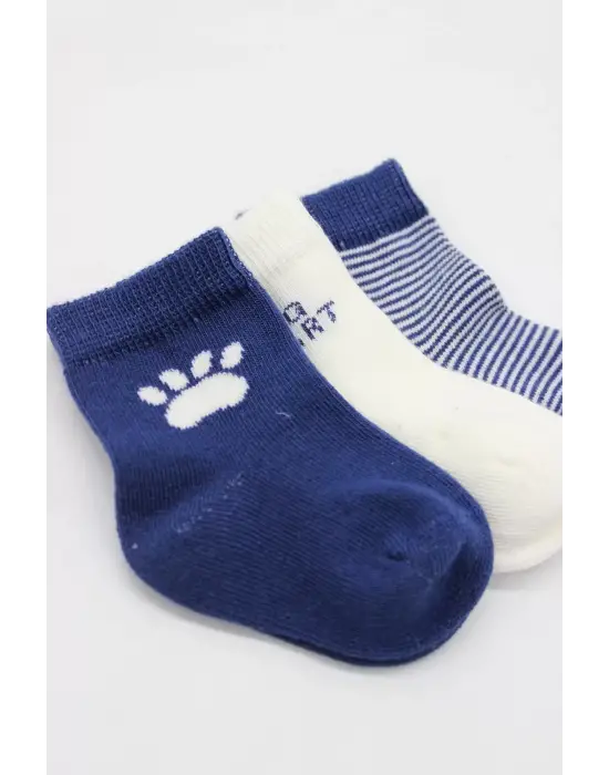 Omarı Rahat ve Şık 3lü Penye Çorap Seti - İndigo