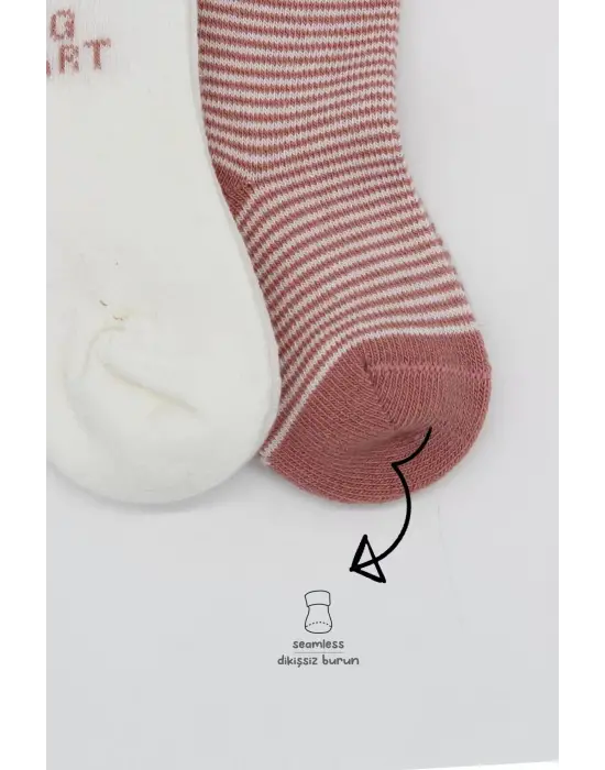 Omarı Yumuşak ve Şık 3lü Penye Çorap Seti Pudra Renkli
