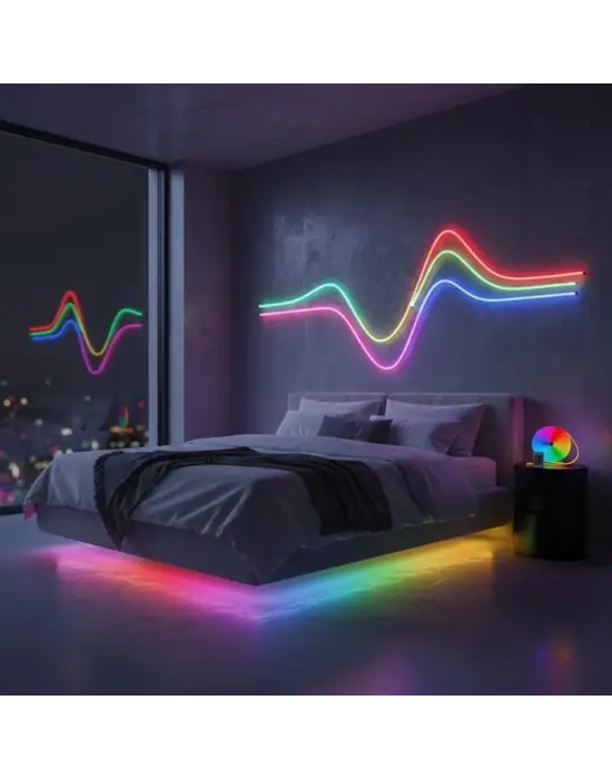 3 Metre Neon LED Işık – Esnek Dekoratif Ortam ve Oda Aydınlatması