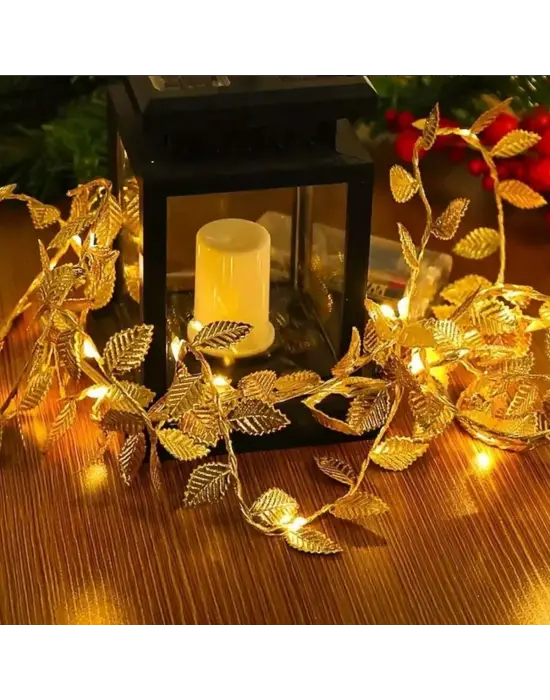 3 Metre Yaldızlı Gold LED Işık – Dekoratif Ortam ve Yılbaşı Aydınlatması