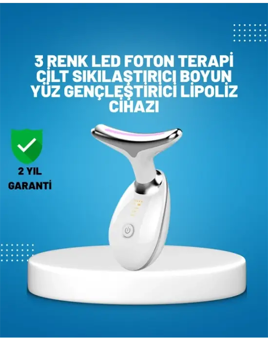 3 Modlu Boyun Ve Yüz Bakım Cihazı – Ems, Temizleme, Sıcak Masaj Ve Renkli Işık Terapi Özellikli