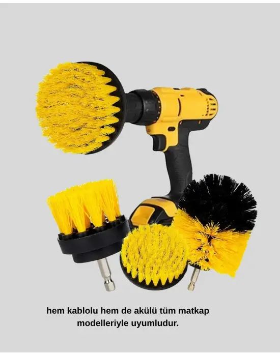 3 Parça Matkap Fırça Temizlik Seti – Her Yüzey İçin Güçlü Ve Pratik Çözüm