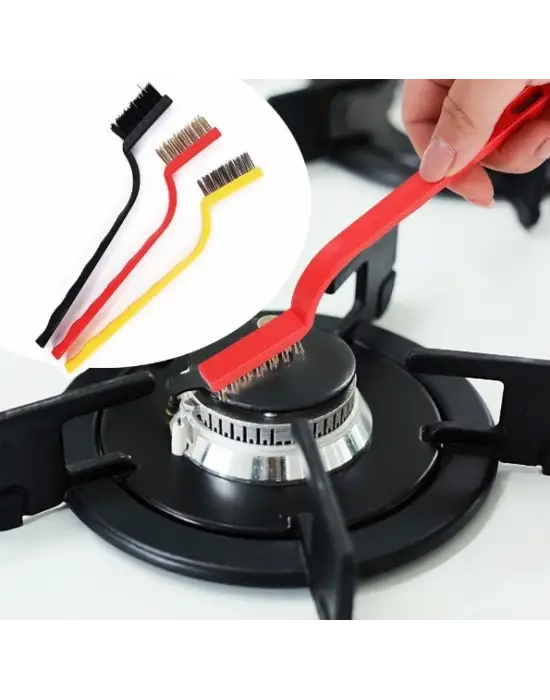 3 Parça Tel Fırça Detaylı Temizlik Seti