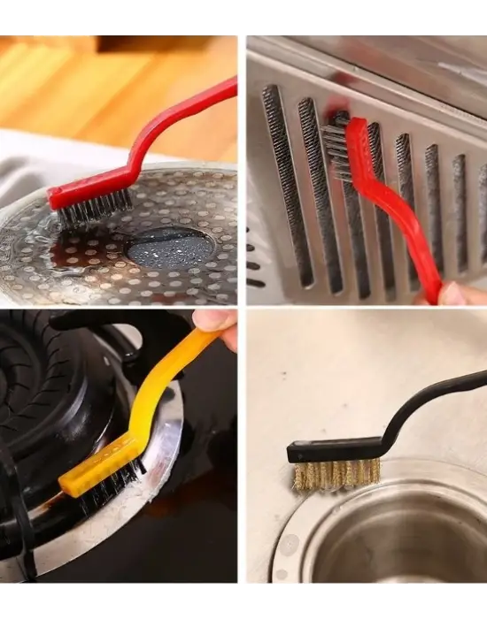 3 Parça Tel Fırça Detaylı Temizlik Seti